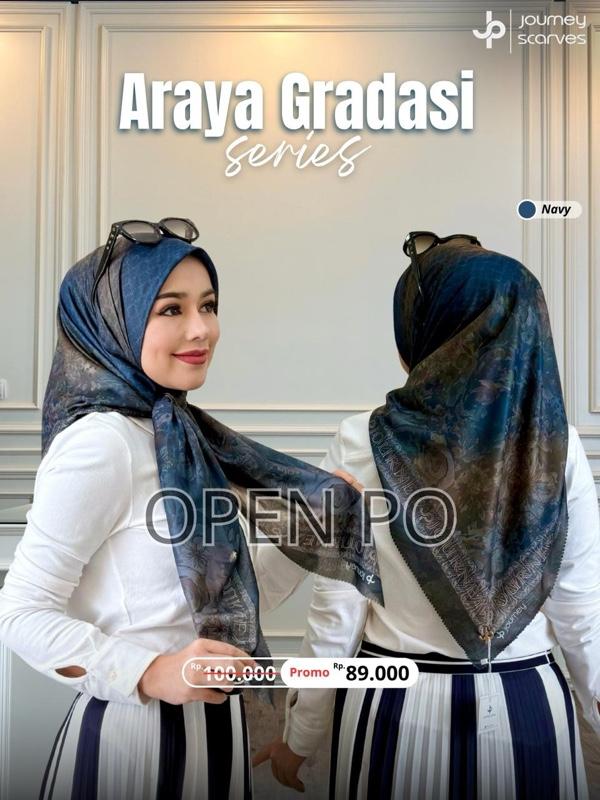 ARAYA SERIES TERBARU by JOURNEY SCARVES ORIGINAL jp ori hijab segiempat wanita muslimah hijab motif