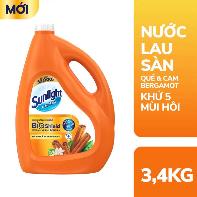 Sunlight Nước Lau Sàn BioShield Quế & Cam Bergamot 3,4KG Khử Mùi Hôi Hiệu Quả nuoc launha