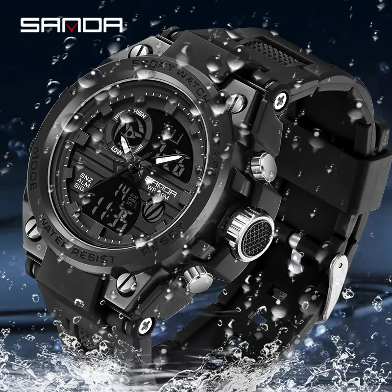 SS2024 SANDA 739 G- Style Military Watch Men Digital Shock Sports Watches For Man Waterproof Electronic Wristwatch Mens Relogios