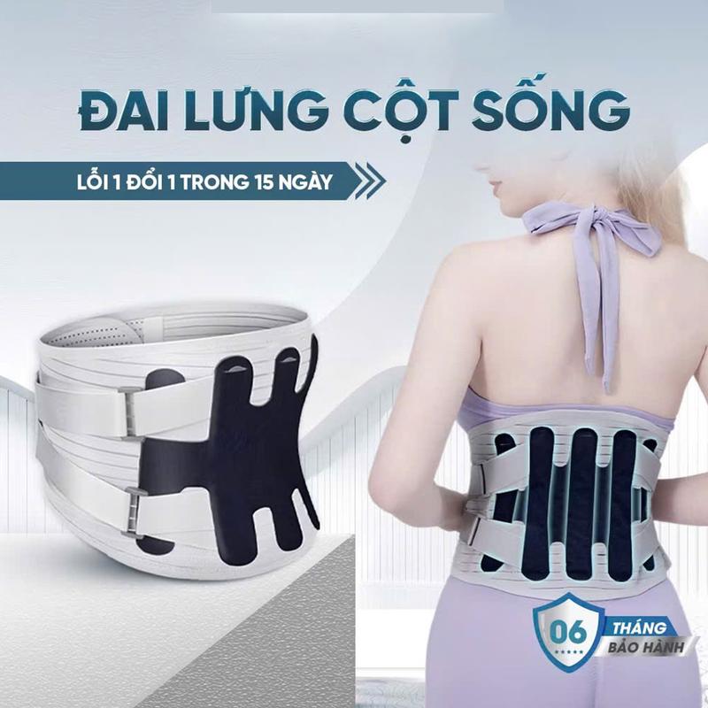 Đai Lưng Hỗ Trợ Cột Sống – Giảm Đau Thoát Vị Đĩa Đệm, Thoái Hóa Cột Sống, Có Bơm Hơi Chỉnh Áp Lực  Kèm Miếng Lót Massage