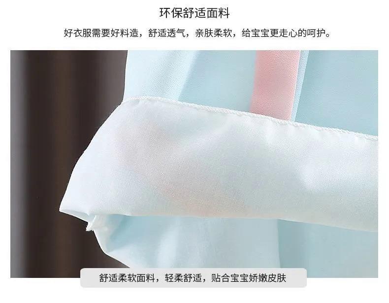 Product Introduction of Summer Girls 'thin short-sleepved Super fairy Chinese style Hanfu costume baby purple outfit dress pink 6-8 years FRP 2426 6