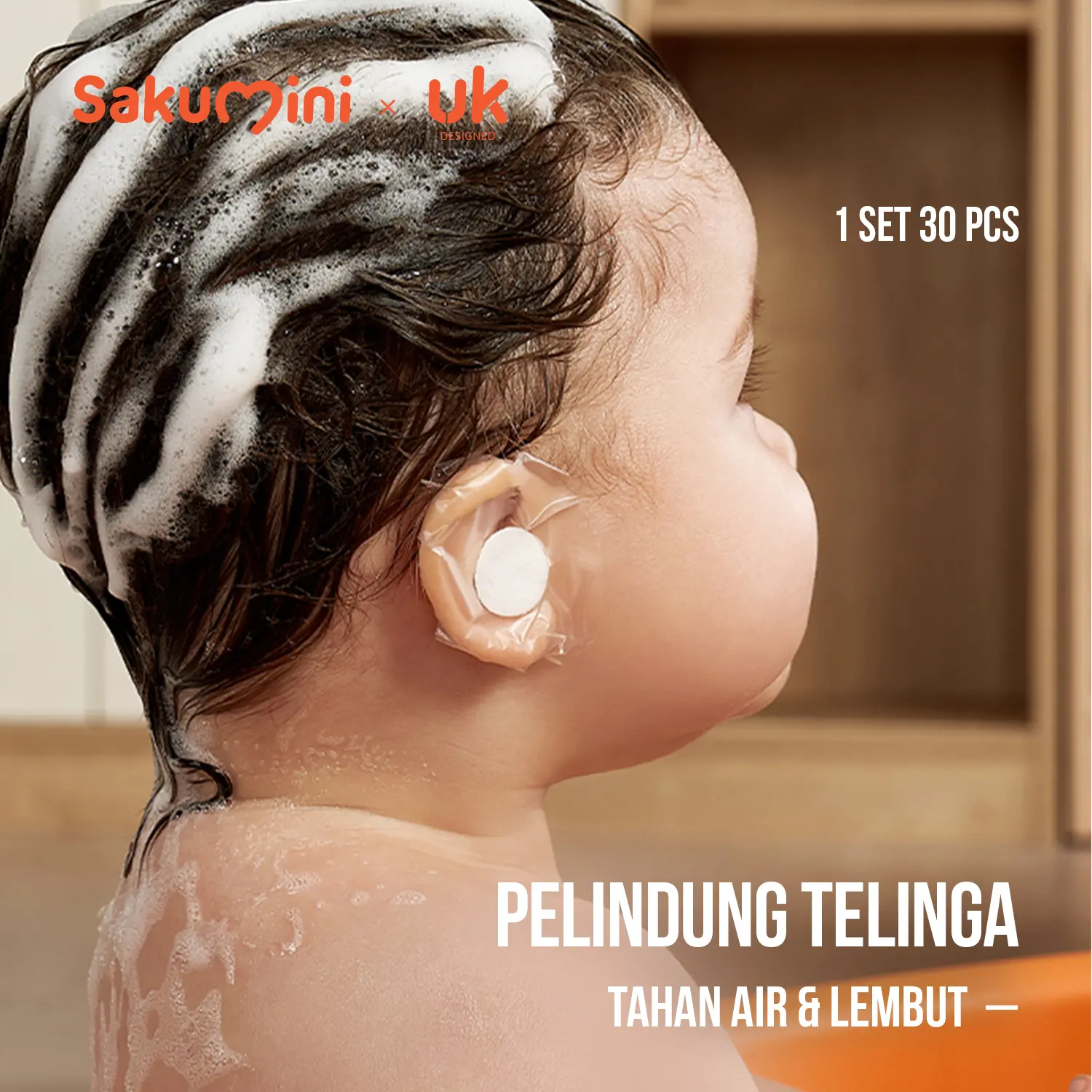 Sakumini Penutup Pelindung Telinga Tahan Air Waterproof Ear Patch Baby Earmuff