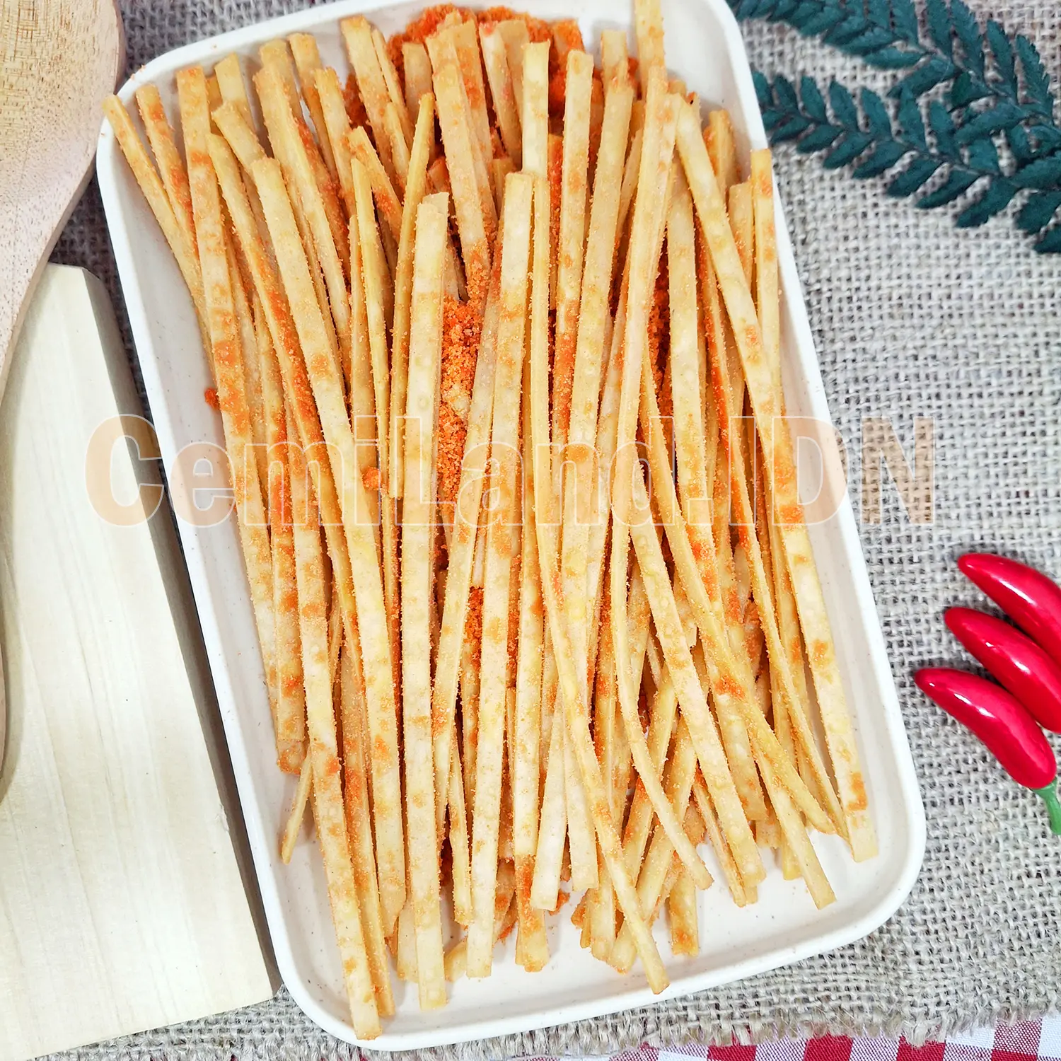 CemiLand.IDN - Mie Lidi Gepeng 100gr Cemilan Pedas Asin Daun Jeruk Renyah Enak, Snack Lezat Banyak Varian Rasa Crispy