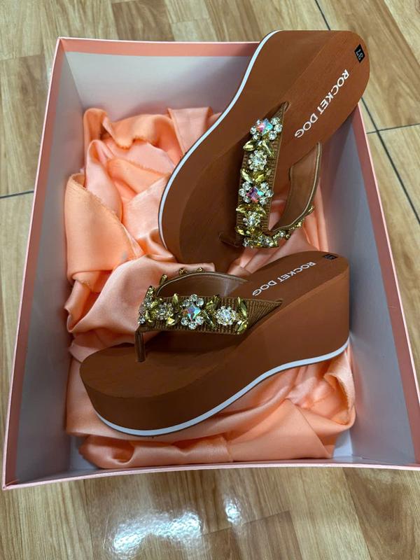  Dép kẹp đế xuồng lượn sóng quai dù đính đá nhiều màu đế cao 5f,7f,9f,dep de xuong,dep chong tham nuoc,dép nữ đẹp 2025 đế cao,dép nữ đẹp sang chảnh 2025 