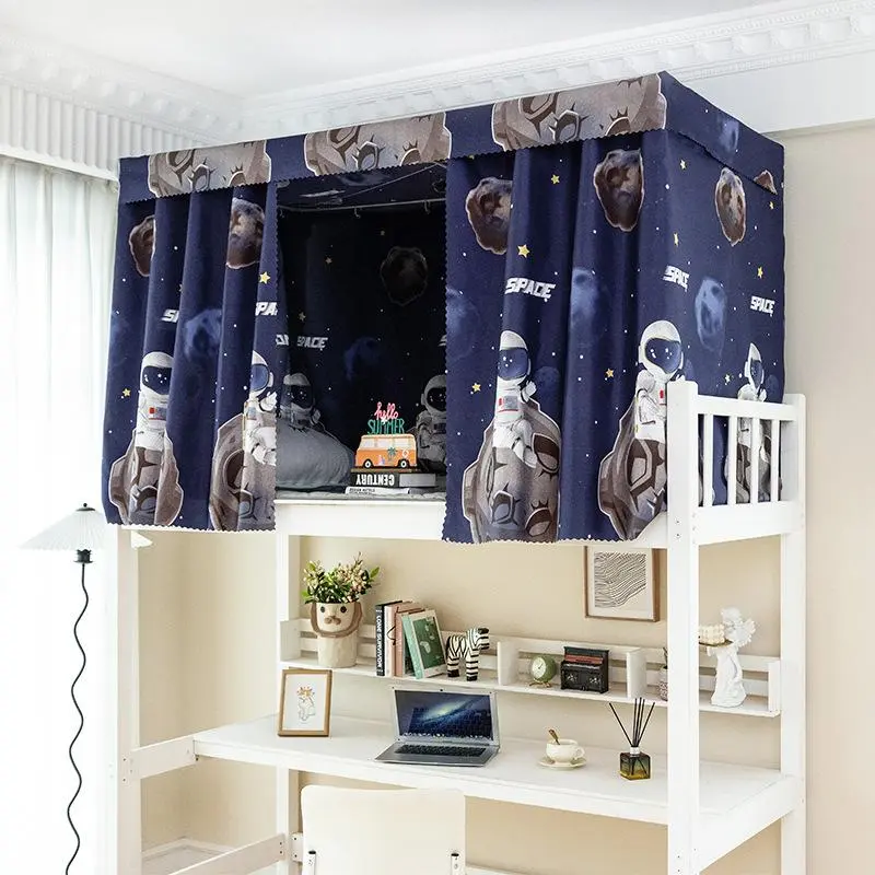 Dormitory Bed Curtain Dormitory Bed Curtain Bed Fence College Student Upper and Lower Bunk Shading Punching Curtain Boys and Girls Curtain