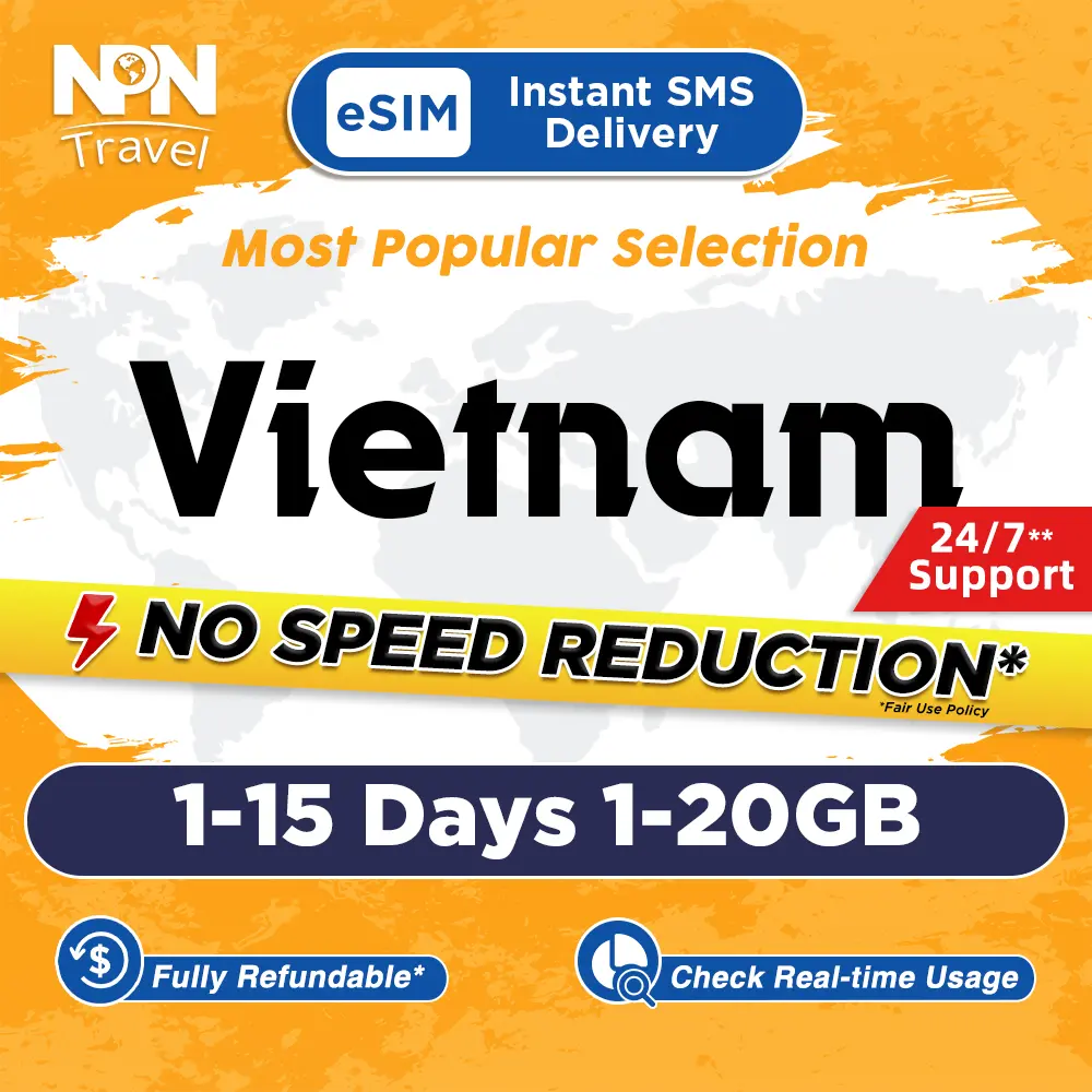 NPN Travel Voucher for Vietnam embedded SIM 1-15Days 1-20GB Data (Physical Voucher)