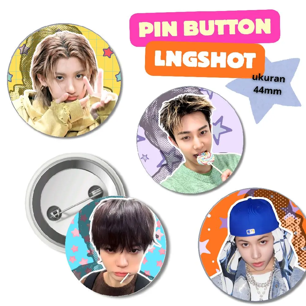 [Buy 2, Save More] LNGSHOT Pin Button - Star Rainbow Cute Pins - Fanmade - Hiasan Tas