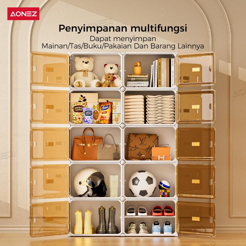 Product Introduction of 【30Hari Garansi】 AONEZ Rak Sepatu Tertutup 8 Slot - Lemari Sepatu Transparan Anti Debu untuk Penyimpanan Sepatu dan Tas di Rumah 6