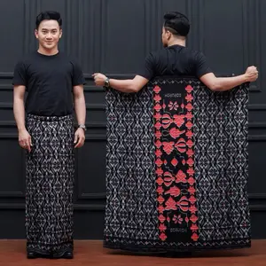 Sarung Goyor Botol Print Bahan Santung Rayon Tebal Adem Fashion Muslim Pria Sarung Santri Dewasa Motif Hitam