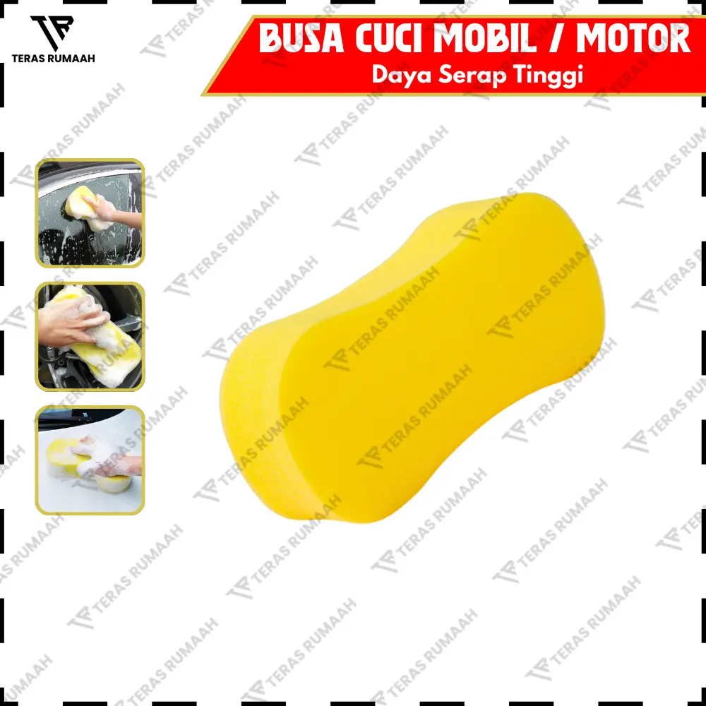 BUSA CUCI KENDARAAN MOBIL MOTOR JUMBO LEBAR BESAR SPONGE WASH SPONS