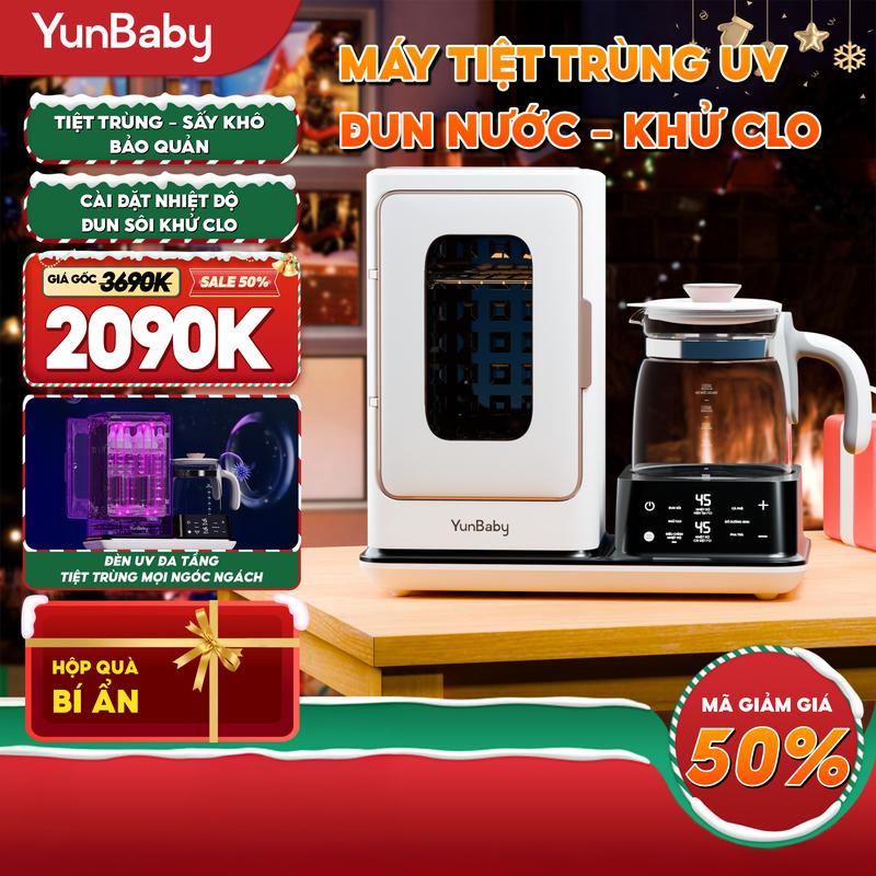  【LIVE Máy tiệt trùng UV đa năng 9 trong 1 – Tiệt trùng sấy khô bảo quản đun sôi khử Clo giữ nhiệt 48H pha sữa pha trà cà phê – Cảm ứng thông minh thao tác đơn giản máy tiệt trùng bình sữa sấy khô Máy Tiệt Trùng Tia UV Yunbaby 