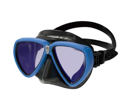 Diving Mask Gull Mantis LVR UV420+AR Black Silicone Rubber Amairo Blue