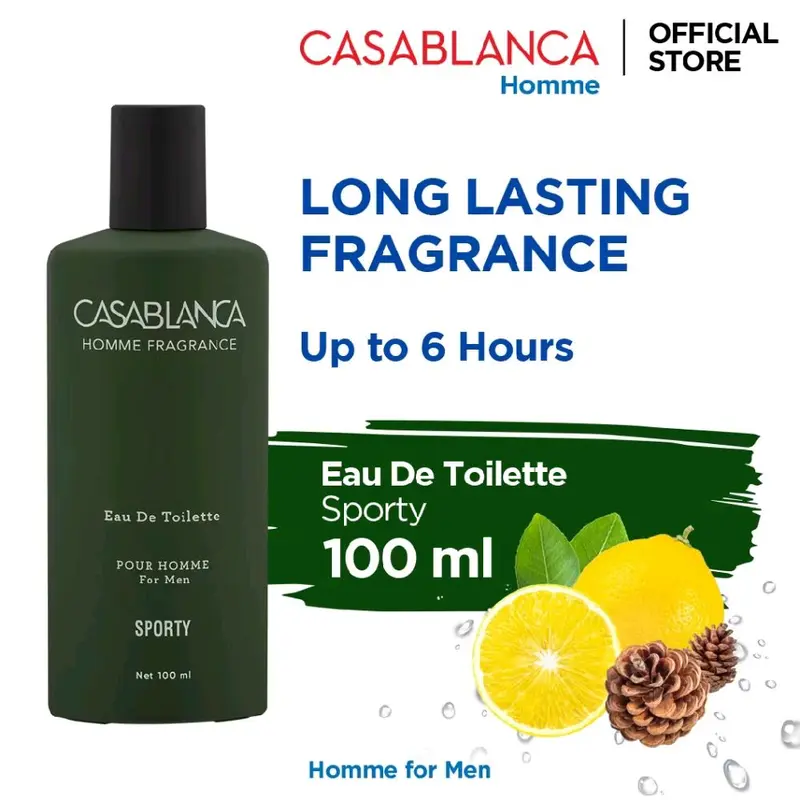 Casablanca Eau De Toilette Long Lasting Fragrance 100 ML / Casablanca EDT Homme 100 ML / Casablanca EDT Femme 100 ML/ 5