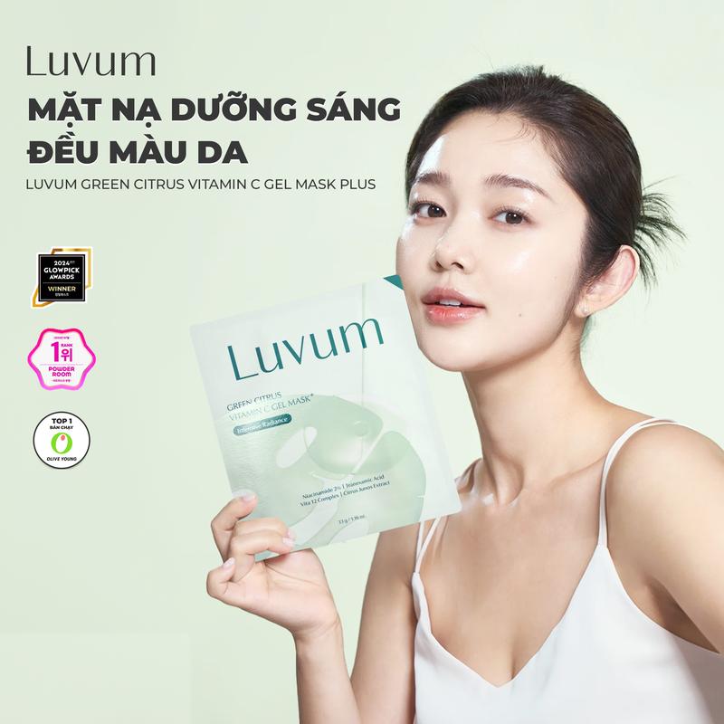 Hộp 5 Mặt Nạ Dưỡng Sáng Đều Màu Da Luvum Green Citrus Vitamin C Gel Mask Plus 33g [B1]