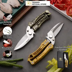 [RAMADHAN SALE] TEXANIA Pisau Gunting Multifungsi Bahan Tebal dan Mata Pisau Tajam Aluminium & Stainless Anti Karat Bisa Di Pisah