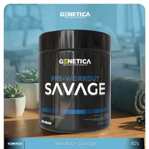 Genetica Savage Preworkout 40 Serving 200 Gram Menambah Fokus dan Stamina