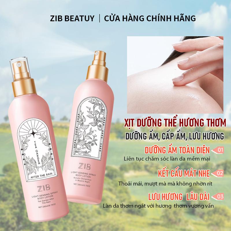  Xịt thơm toàn thân ZIB Fragrance 2 mùi hương độc đáo Dưỡng ẩm lâu dài Hương thơm lâu dài Ngăn ngừa da bị khô Không nhờn rít Dễ dàng thẩm thấu Phù hợp với mọi loại da Unisex Thay thế cho nước hoa cao cấp 