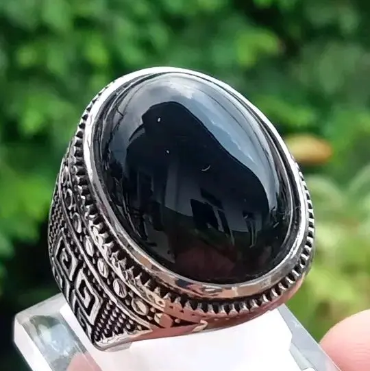 batu akik kecubung hitam asli tembus senter 3