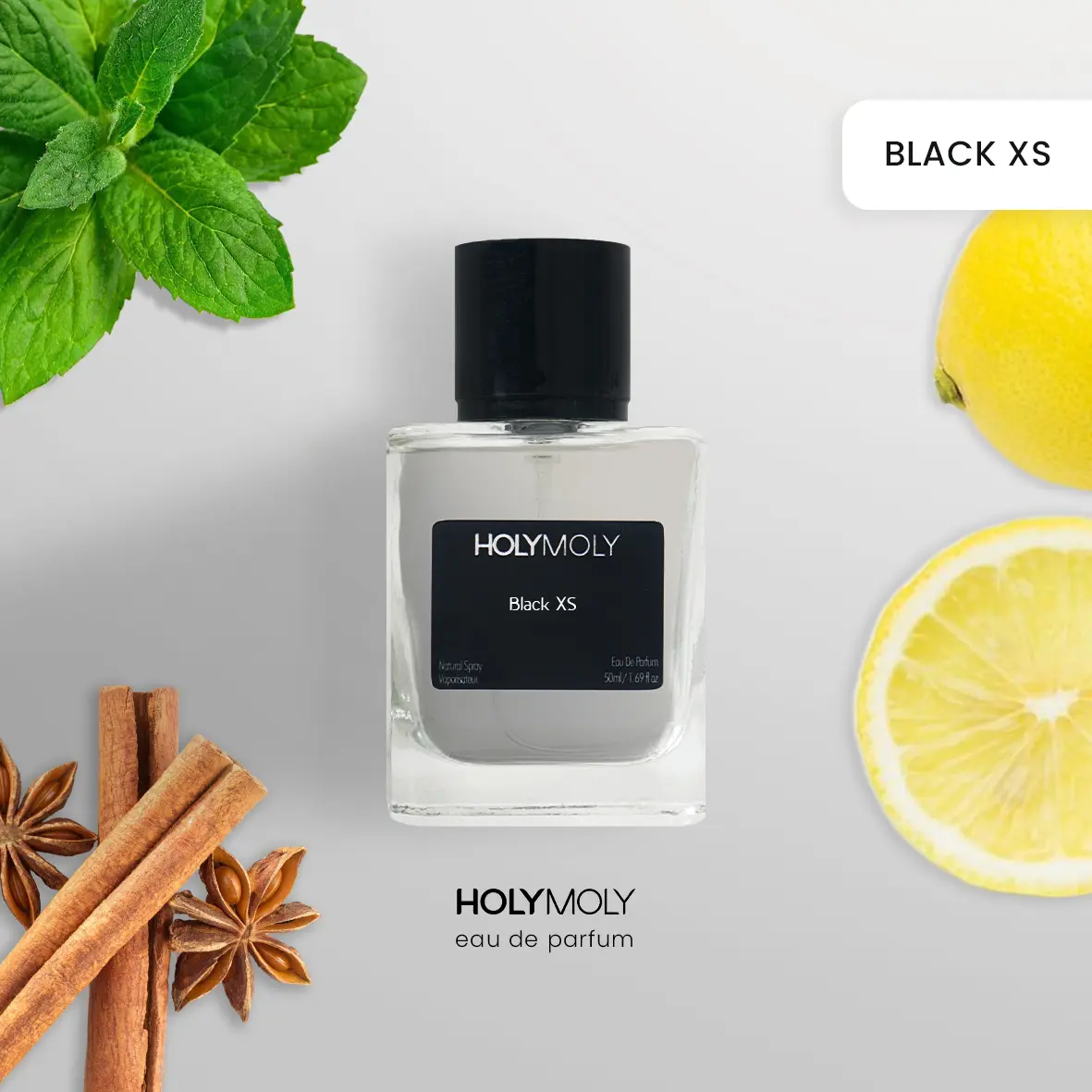 Holymoly Parfum BLACK XS - Parfum Pria Wanita Tahan Lama Aroma Seger Citrus Woody Maskulun Inspired Black XS | Parfume Perfume Farfum Minyak Wangi EDP