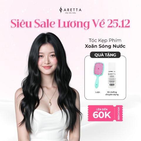   Tặng Lược Gỡ Rối Và Xịt Dưỡng Tóc  Tóc Giả Nữ Kẹp Xoăn Sóng Nước Set 3 Mảnh ARETTA Công Nghệ Sợi Protein Nano Mềm Nhẹ Như Tóc Thật - Tóc giả ARETTA - Trải nghiệm cảm giác nhẹ như bay 