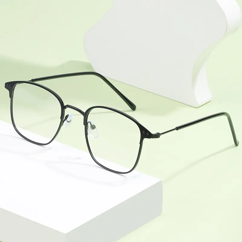 Kacamata Lensa Photoctomic + Anti radiasi model Kotak Pria Wanita Frame Besi Alloy Photoctomic Eyewear Glasses Photocromic 6