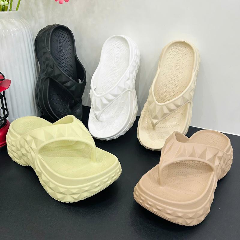  Dép xỏ ngón đế cao 6 phân DH 545-2 nhựa đúc Duwa tôn dáng chắc chắc không xì xẹp không trơn trượt 