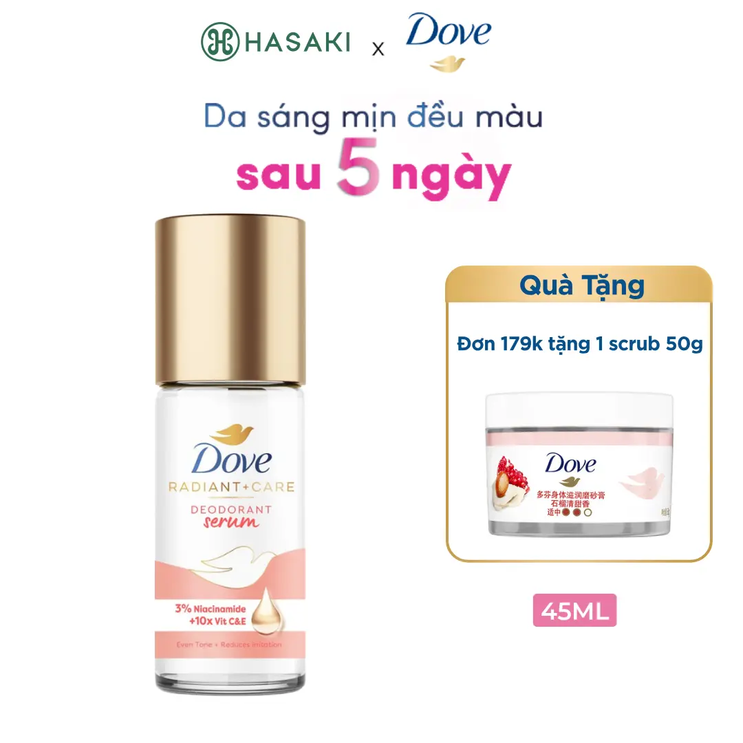 Lăn Ngăn Mùi Tinh Chất Serum Dove Dành Cho Nữ Với 3% Niacinamide & 10x Vit C&E 45ml