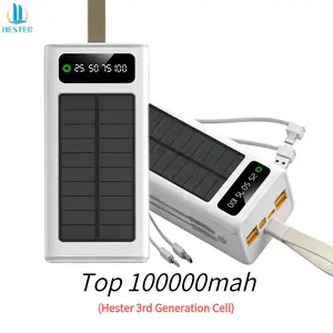power bank 100000mah solar powerbank fast charging 66W powerbank 100000mah ori powerbank power station powerbank robot power bank hester