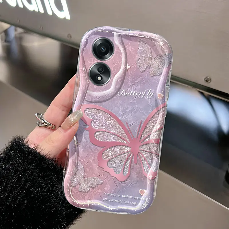 Casing Hp OPPO A58 4G A78 4G case HP pelindung silikon Softcase lembut baru Kesing ponsel pola kupu-kupu cantik casing