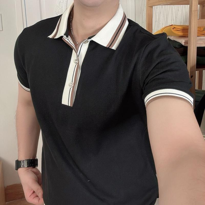 [ MẪU MỚI DẦY - ĐẸP]  - Bo Dệt - Áo Thun PoLo Vải Cotton Cao Cấp Lalahouse New 2025 Nam Ngắn Tay Menswear Shirt white tối giản