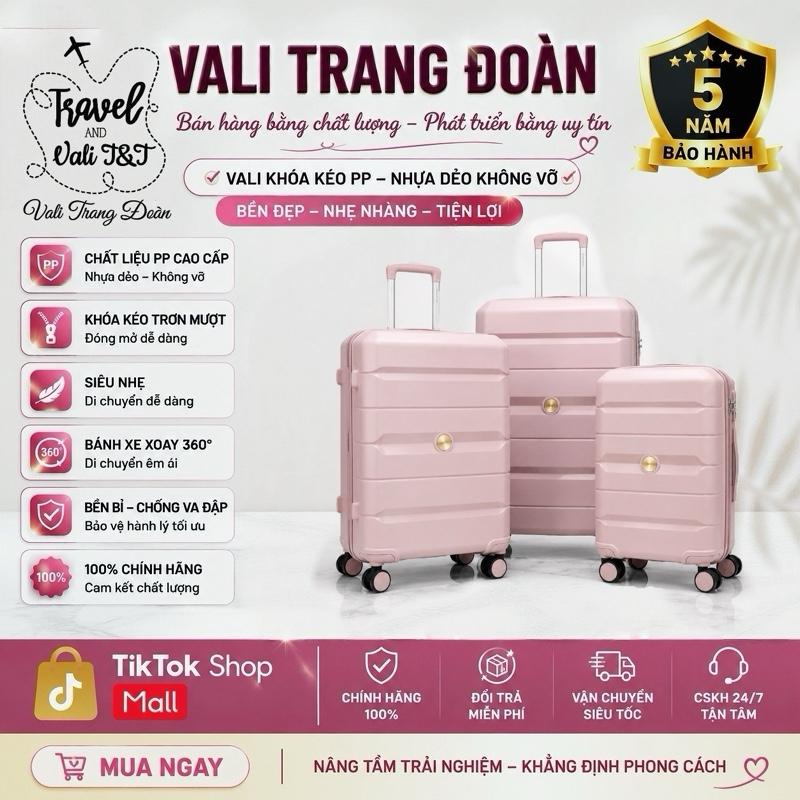 [Độc quyền TikTok Shop]VALI PP Nhựa Dẻo KHÔNG VỠ- Vali Trang Đoàn- BH 5 NĂM Lỗi 1 đổi 1 Trong 90 Ngày - Nhựa Dẻo SIÊU BỀN – Siêu Nhẹ TSA