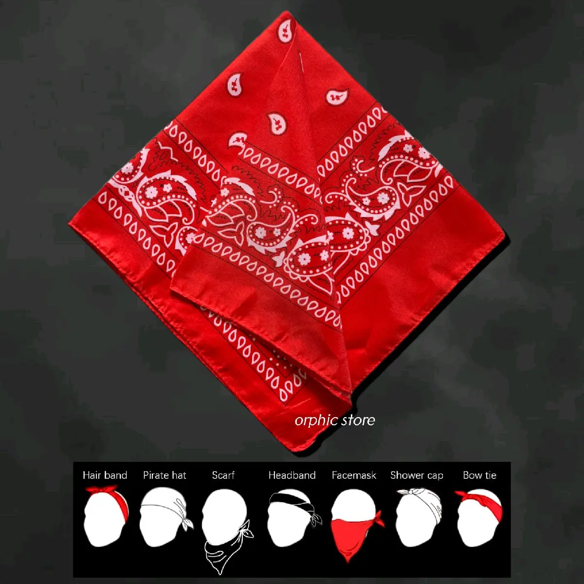 (GRATIS STICKER) - (PREMIUM) Slayer Bandana Motif Paisley Merah - Slayer Scarf  Syal Outfit Pria dan Wanita 55x55 cm - Deepluck
