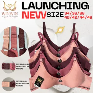 WINWIN-SPORTBRA Tanpa Kawat Bahan Katun Lembut Nyaman Size 34-36-38-40-42-44-46 Original Berkualitas Tinggi untuk Aktivitas Sehari-hari - BH