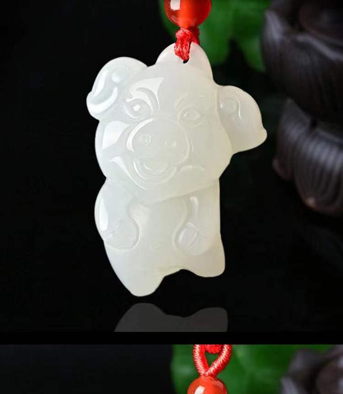 Product Introduction of Genuine White Jade Chinese Zodiac Pendants Men and Women Couple White Jade Pendant Necklace Jade Pendant Hanging Ornament 0