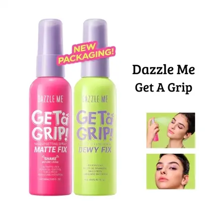 DAZZLE ME Get a Grip! Makeup Setting Spray Matte Fix Smooth Matte Finish Triple-Proof Makeup Lock Oil Control Tahan 24 JAM