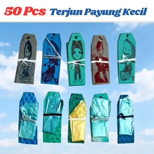 50 Pcs Terjun Payung Kecil / Parasut Maina Jadul