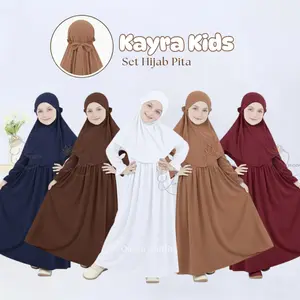 Gamis Abaya Anak Kayra Gamis Anak Set Jilbab 3-12 Tahun Bahan Jersey Lembut dan Adem Dress Anak Muslim Panjang Gamis Remaja Polos Elegan Gamis Terbaru Lebaran Gamis Putih Anak