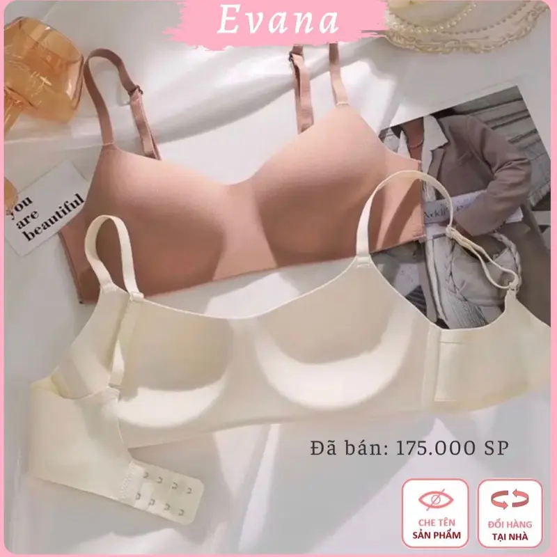 [Đệm Mỏng 0,5cm][Hàng Đẹp Size 32-38] COMBO Áo Lót Nữ, Bra Su Đúc Không Gọng Không Viền Ôm Body Kem Voi Voan EVA361