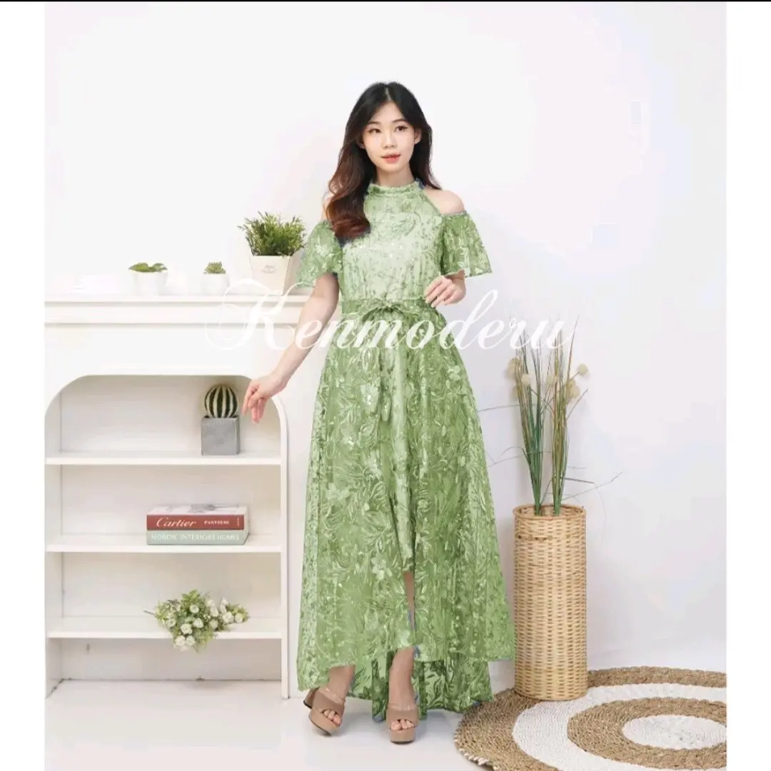 K268 Long Dress Wanita Korean Style kekinian / Kondangan gaun pesta mewah elegan / Dress bridesmaid Wedding  Dress brokat / Dress Natal Graduation Panjang  Wanita Formal Maxi Remaja Midi Cantik gaun bridesmaid kristen warna hijau sage ĺ warna biru