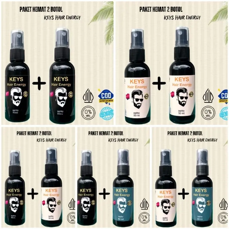 Paket MURAH 2Pcs Keys Hair Energy Pilih Paket Vaforit Minyak Kemiri Minyak Kelapa Solusi Rambut Kering & Kusam Pomade Spray Perawatan Vitamin Treatment Rontok Haircare Extract Menebalkan Pewangi Shampoo Ketombe