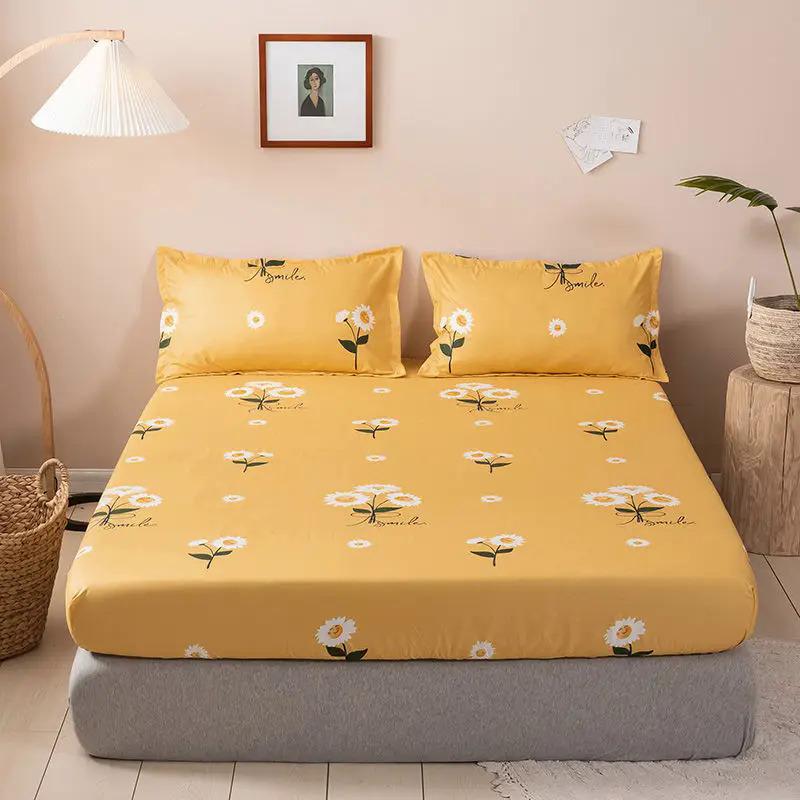 Product Introduction of Brushed Fitted Sheet Elastic Band Home Strap Bedding High-End Luxury Mattress Cover Bedsheet No Pillowcase Simple Multi Size Bed 11
