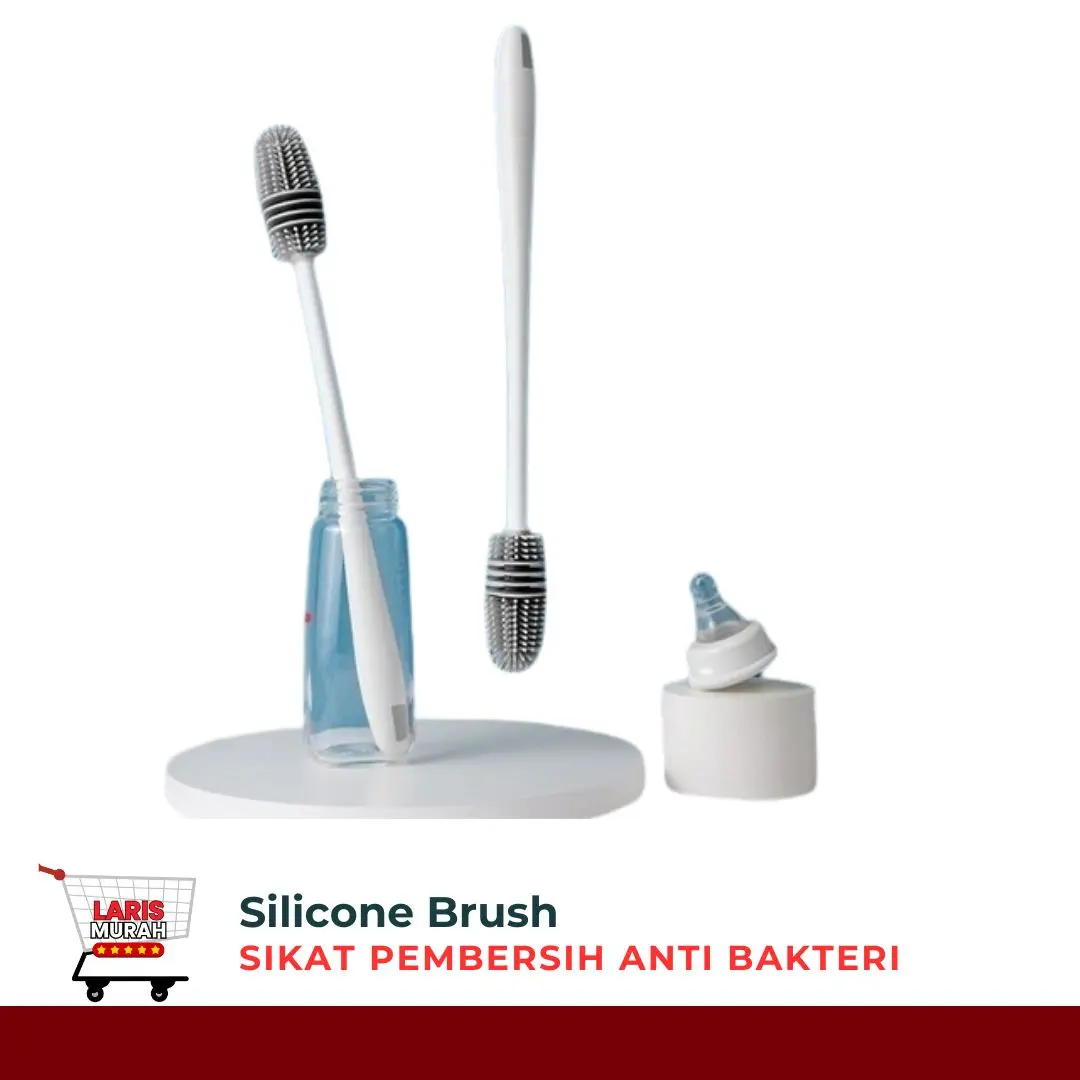 Dapat 2 Pcs Anti Gores Sikat Botol Gelas Silikon Pembersih Anti Bakteri Silicone Brush