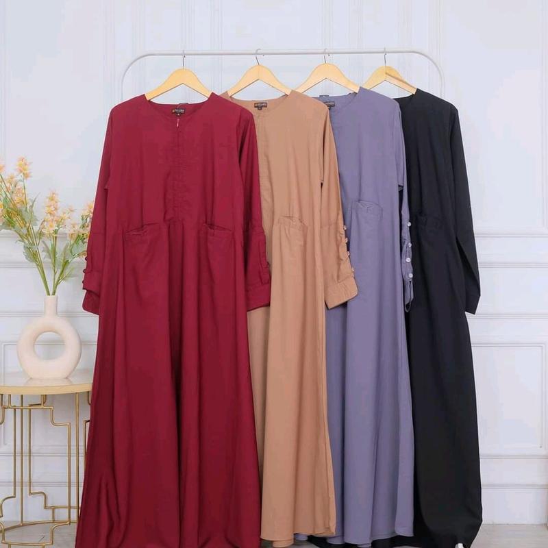 Khadijjah Set Syar'i / Gamis Khadijah Set Khimar Wolfis / Gamis Set Khimar Polos Bahan Wolfis Premium 6
