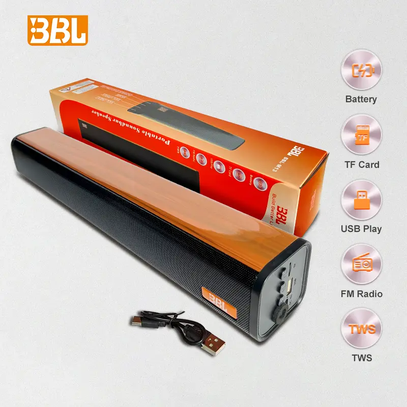 【Segera dikirim】BISA COD BBL-M13 Speaker Bluetooth Aktif Portable Radio FM Wireless LED  Soundbar Super BASS  Speaker Panjang SoundbarBluetooth Stereo Subwoofer Theater Audio3D Efek Suara Bisa Dicas Baterai 1200mAh4x Subwoofer Support TWS + Lampu LED