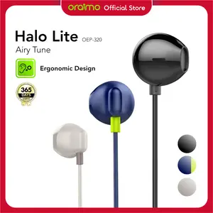 oraimo Wired Earphone Airy Tune OEP-320 Semi In-Ear Headset Kabel Headphone Button Control Ergonomic Design Premium Sound Thick Wire 1.2 Meter