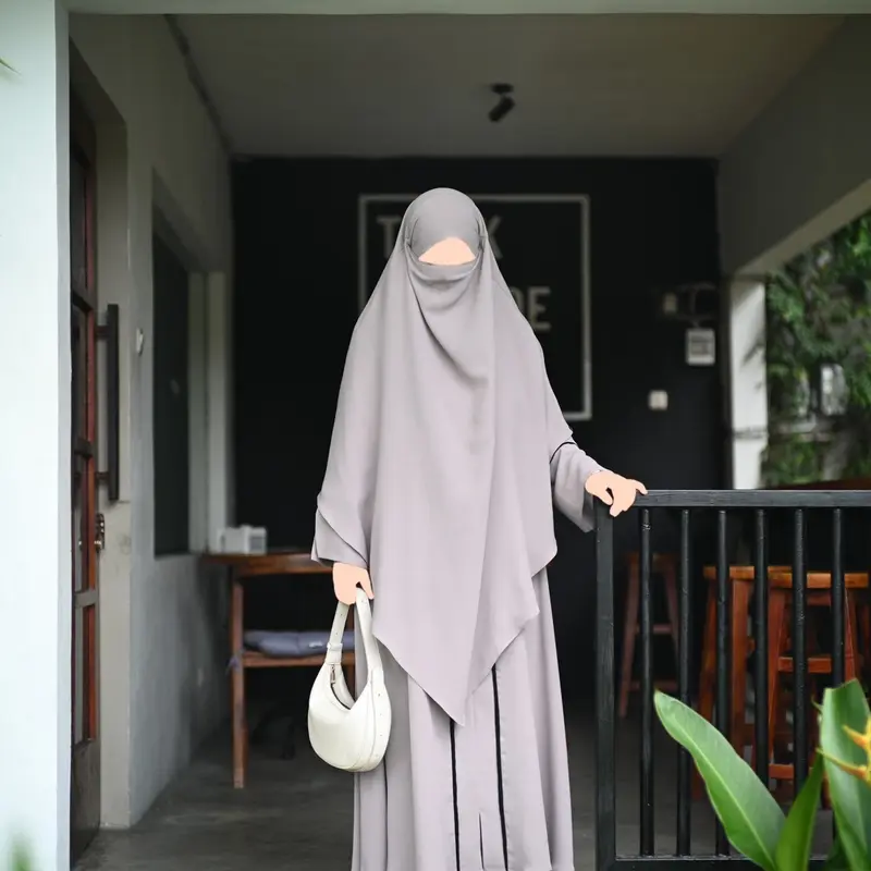 ameera handsock abaya 2 in 1 warna Vintage khaki 0