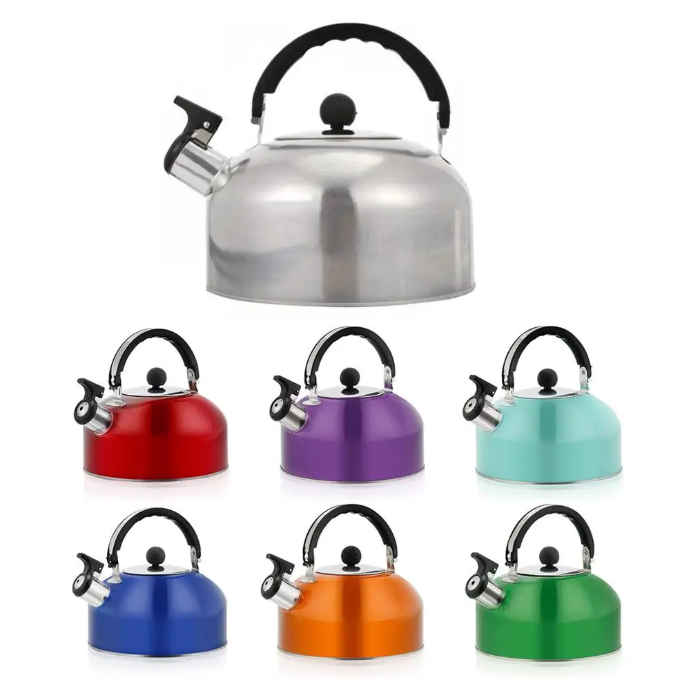Whistling Kettle Stainless Steel Camping Kettle For Gas Stove & Induction Hob Kitchenware Teapots