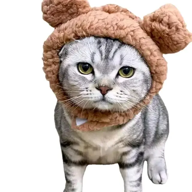 BABE PETSHOP Topi Lucu Kucing Anjing Topi Beruang Panda Kelinci Bunny hat Pet bear hat Kostum Aksesoris Topi Beruang Kelinci Bando Topi Beruang Pet bunny Hat singa 4