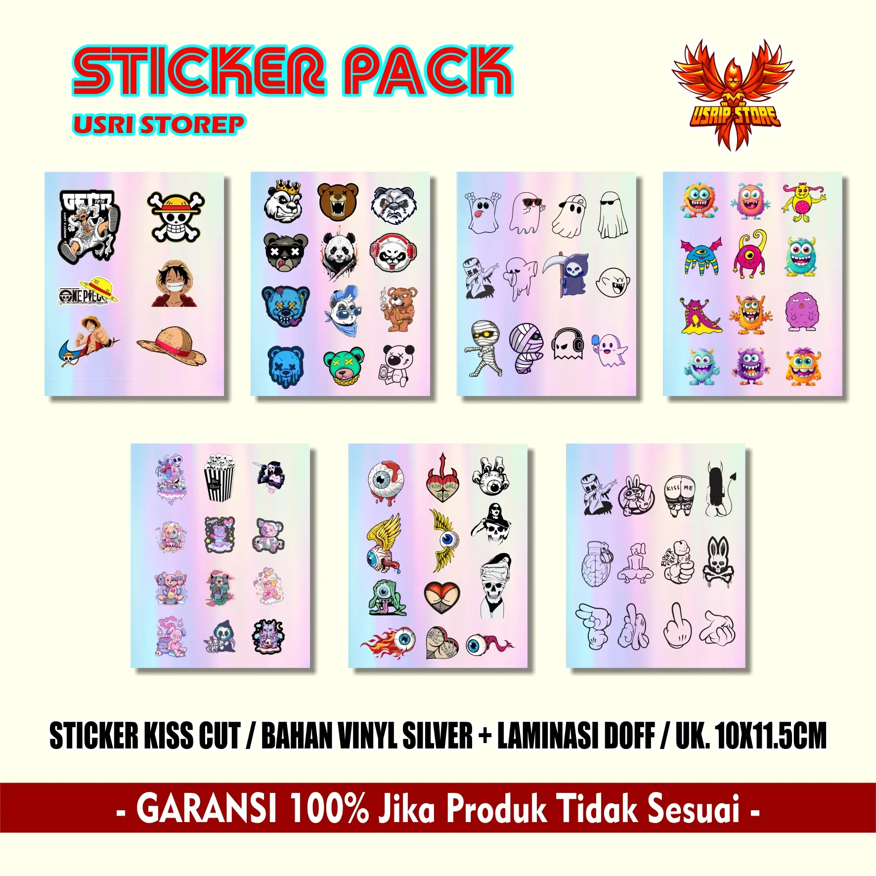 Stiker Pack AIO Lucu / stiker kiss cut / STIKER ONE PIECE / stiker hologram