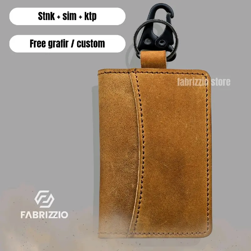 Gantungan STNK/SIM Kulit Asli untuk Kendaraan-Hadiah, Car-LAZI0 5